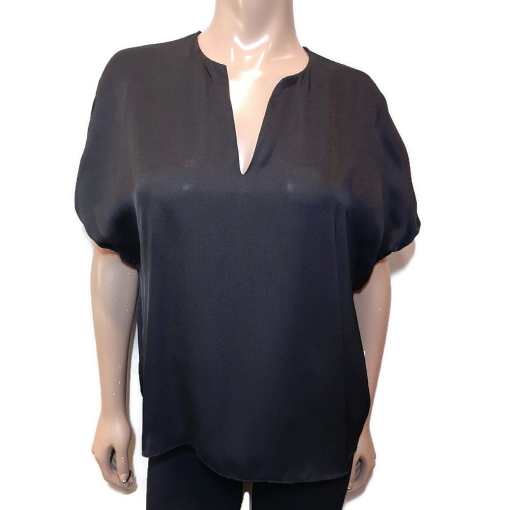 💠 enTHREAD Split V-Neck Blouse Elastic Dolman Sleeve Boxy Top